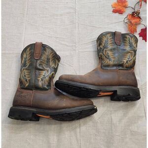 Ariat Work Steel toe Electrical Hazard Pull on Leather Boots Men's size 12 EE